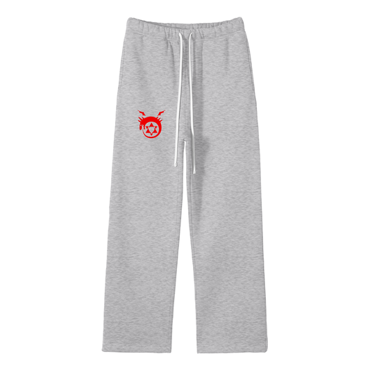 Unisex Solid Color Fleece Straight Leg Pants